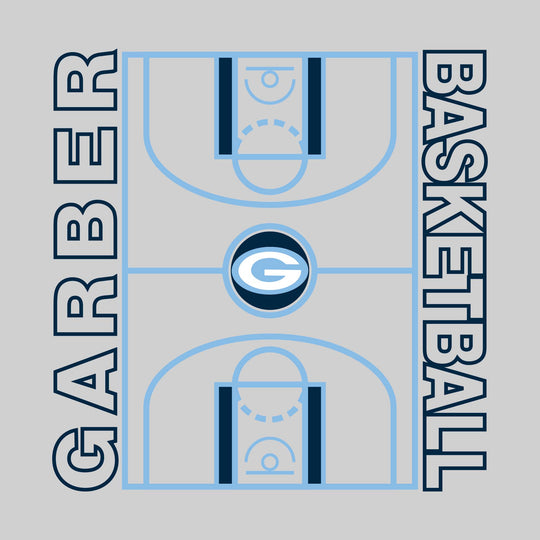 Garber Dukes - Basketball - Full Court with Sideline Text
