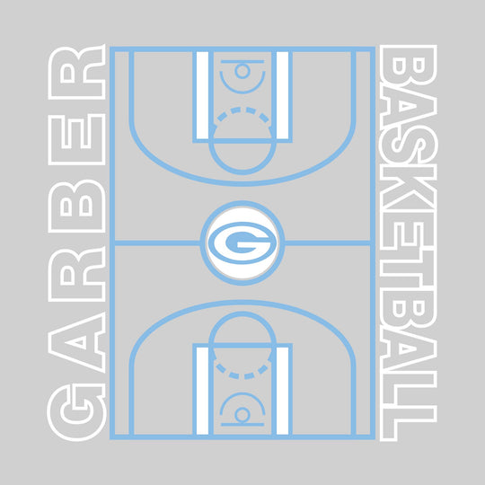 Garber Dukes - Basketball - Full Court with Sideline Text