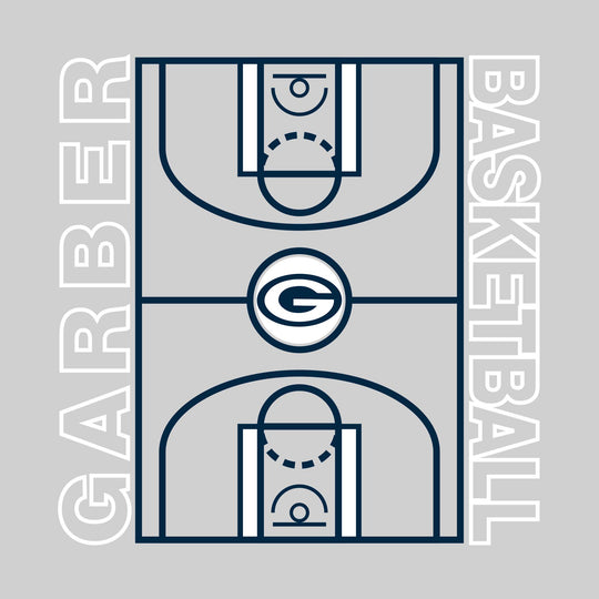 Garber Dukes - Basketball - Full Court with Sideline Text