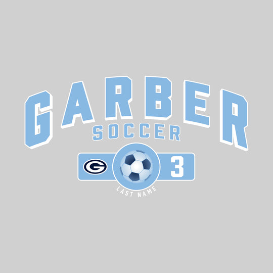 Garber Dukes - Soccer - Arched School Name Over Mascot Name & Number