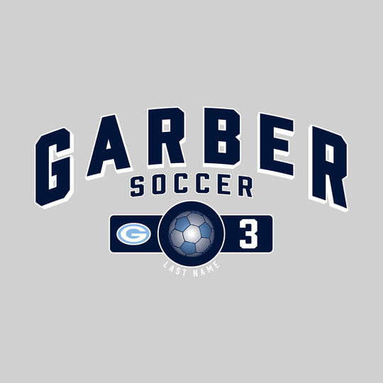 Garber Dukes - Soccer - Arched School Name Over Mascot Name & Number