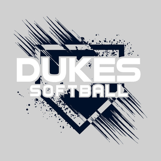 Garber Dukes - Softball - Home Plate with Brush Strokes