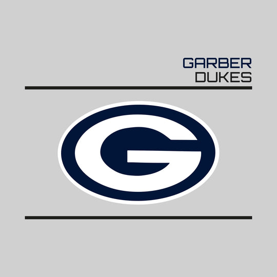 Garber Dukes - Spirit Wear - Bracketed Mascot with Upper Right School Name