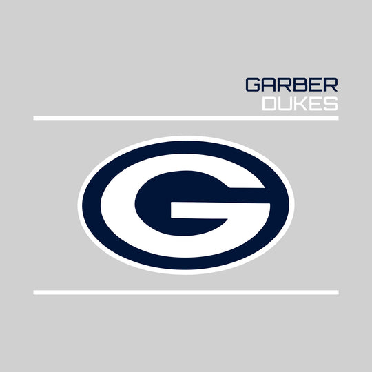 Garber Dukes - Spirit Wear - Bracketed Mascot with Upper Right School Name