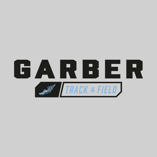 Garber Dukes - Track & Field - School Name with Track & Field and Winged Shoe