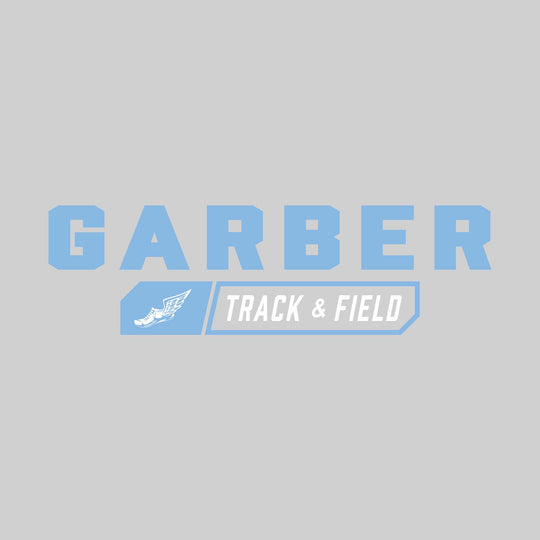 Garber Dukes - Track & Field - School Name with Track & Field and Winged Shoe