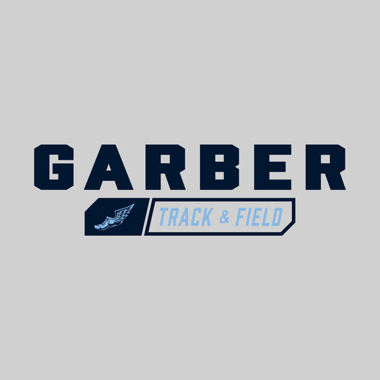 Garber Dukes - Track & Field - School Name with Track & Field and Winged Shoe