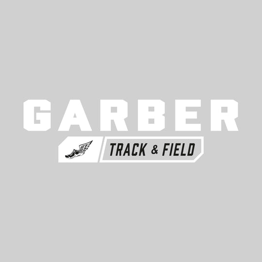 Garber Dukes - Track & Field - School Name with Track & Field and Winged Shoe
