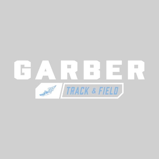 Garber Dukes - Track & Field - School Name with Track & Field and Winged Shoe