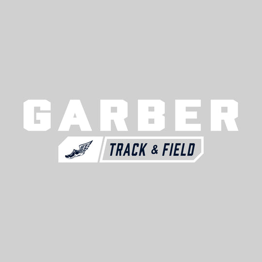 Garber Dukes - Track & Field - School Name with Track & Field and Winged Shoe