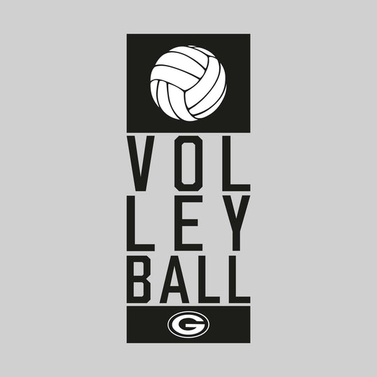 Garber Dukes - Volleyball - Stacked Text with Volleyball and Mascot