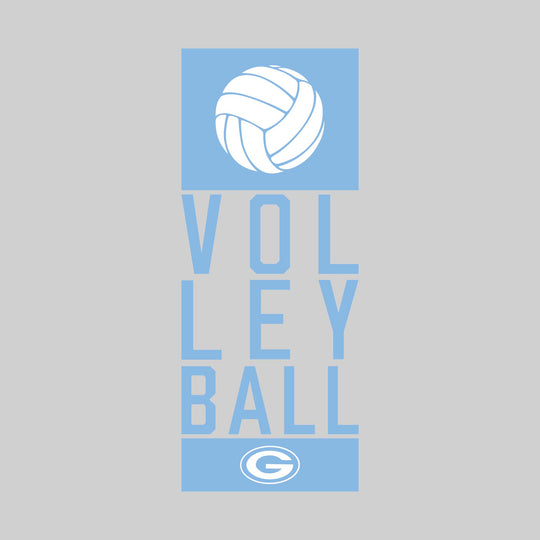 Garber Dukes - Volleyball - Stacked Text with Volleyball and Mascot