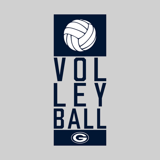 Garber Dukes - Volleyball - Stacked Text with Volleyball and Mascot