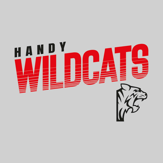 Handy Wildcats - Spirit Wear - Angled Striped Wildcats with Mascot
