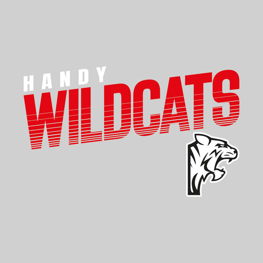 Handy Wildcats - Spirit Wear - Angled Striped Wildcats with Mascot