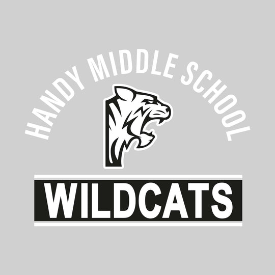 Handy Wildcats - Spirit Wear - Arched Handy Middle School with Mascot and Boxed Wildcats