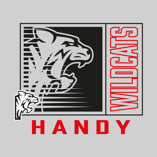 Handy Wildcats - Spirit Wear - Boxed Cutout Mascot with Outlined Mascot Name