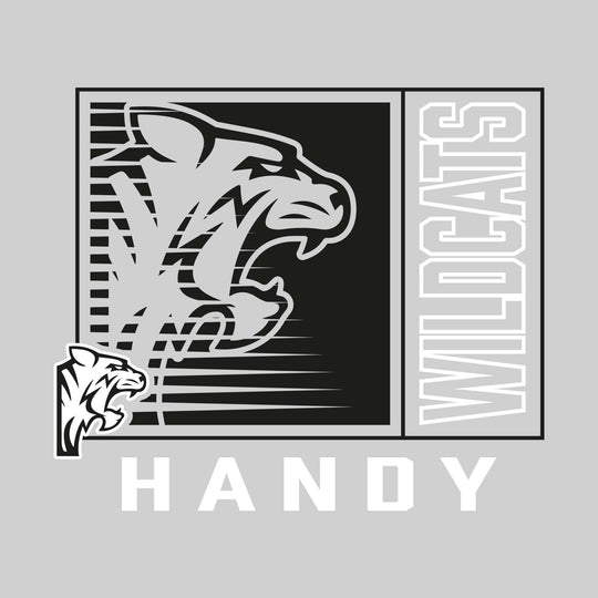 Handy Wildcats - Spirit Wear - Boxed Cutout Mascot with Outlined Mascot Name