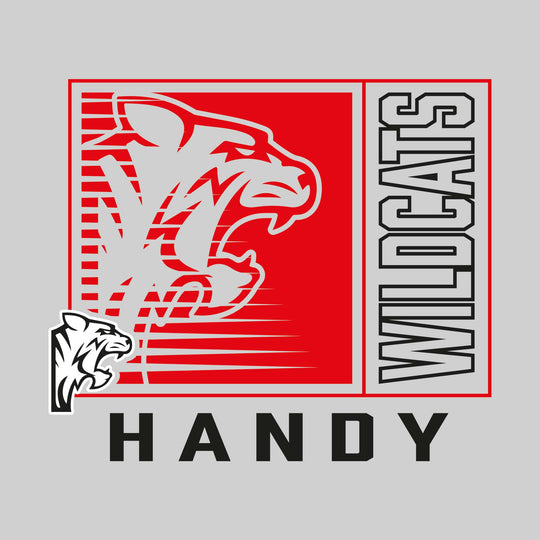 Handy Wildcats - Spirit Wear - Boxed Cutout Mascot with Outlined Mascot Name