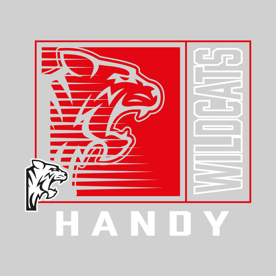 Handy Wildcats - Spirit Wear - Boxed Cutout Mascot with Outlined Mascot Name