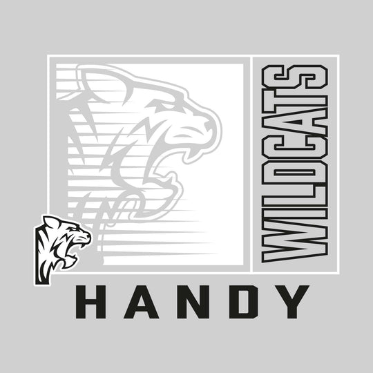 Handy Wildcats - Spirit Wear - Boxed Cutout Mascot with Outlined Mascot Name