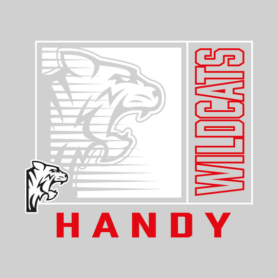 Handy Wildcats - Spirit Wear - Boxed Cutout Mascot with Outlined Mascot Name