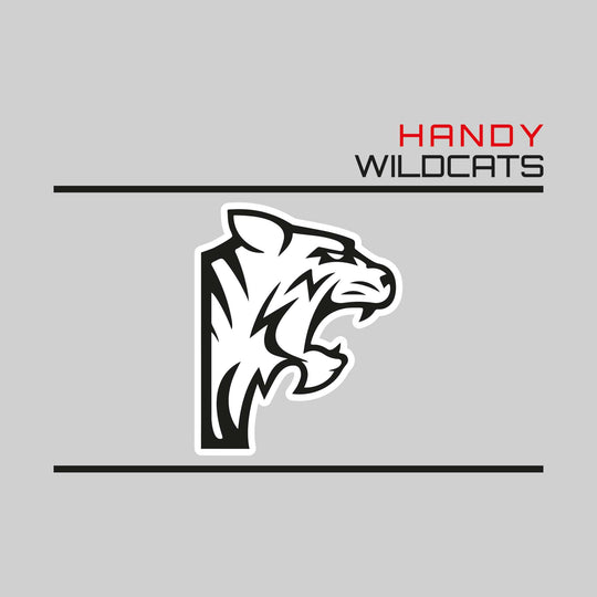 Handy Wildcats - Spirit Wear - Bracketed Mascot with Upper Right School Name