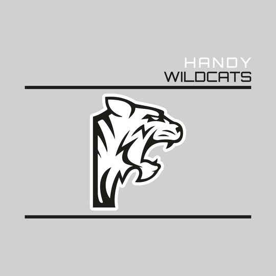 Handy Wildcats - Spirit Wear - Bracketed Mascot with Upper Right School Name