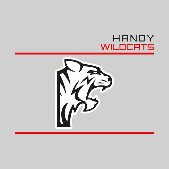 Handy Wildcats - Spirit Wear - Bracketed Mascot with Upper Right School Name