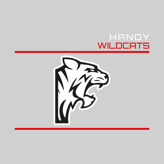 Handy Wildcats - Spirit Wear - Bracketed Mascot with Upper Right School Name