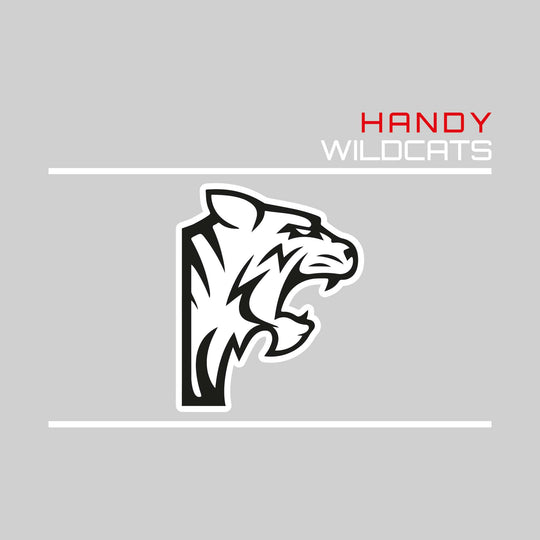 Handy Wildcats - Spirit Wear - Bracketed Mascot with Upper Right School Name