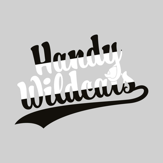 Handy Wildcats - Spirit Wear - Script Text - Split-Color