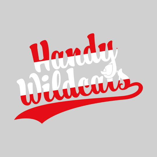 Handy Wildcats - Spirit Wear - Script Text - Split-Color