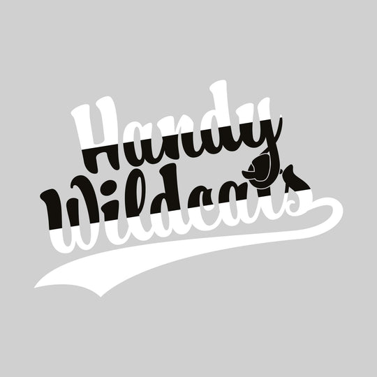 Handy Wildcats - Spirit Wear - Script Text - Split-Color