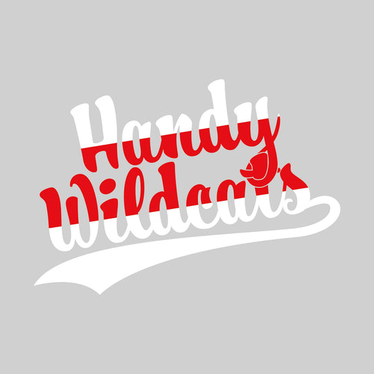 Handy Wildcats - Spirit Wear - Script Text - Split-Color