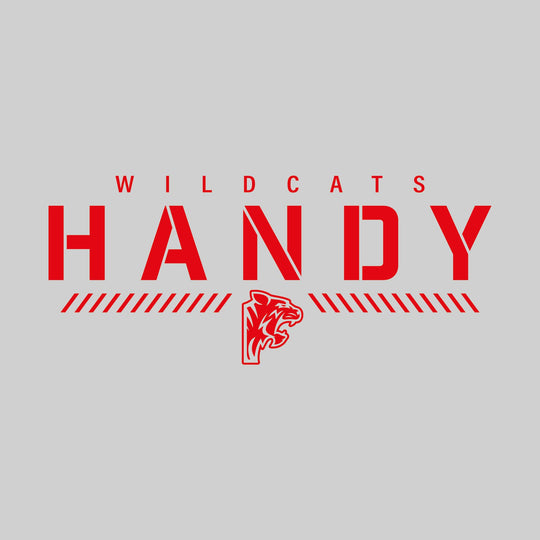 Handy Wildcats - Spirit Wear - Stenciled School Name with Mascot