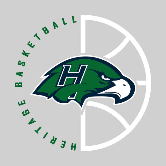 Heritage Hawks - Basketball - Center Mascot with Circle Text & Basketball Grooves