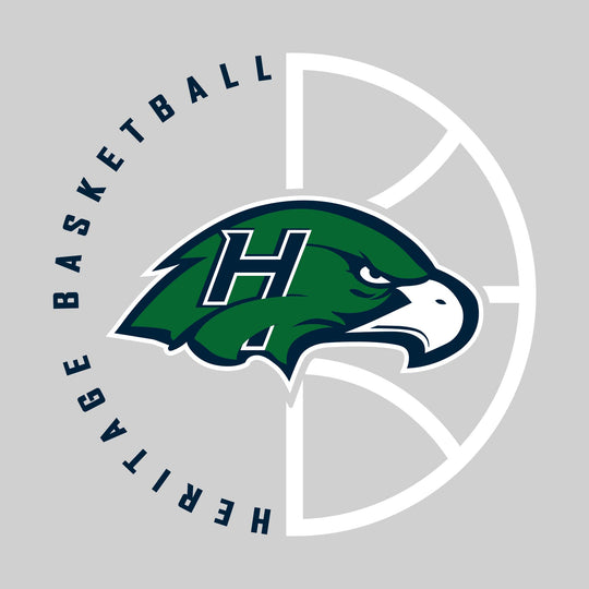 Heritage Hawks - Basketball - Center Mascot with Circle Text & Basketball Grooves