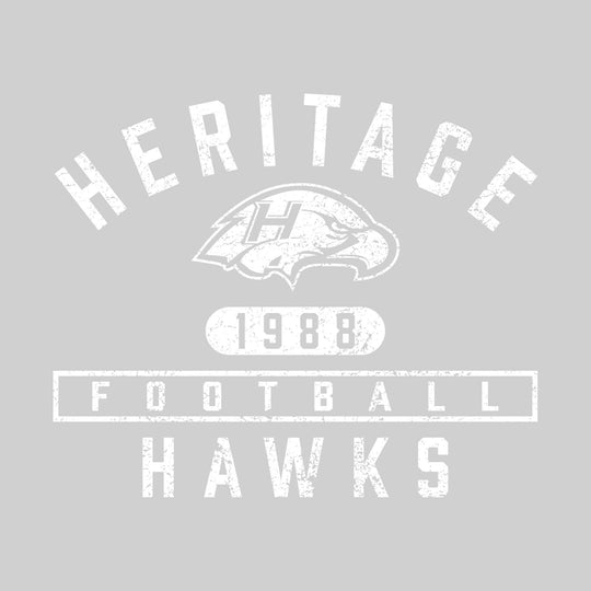 Heritage Hawks - Football - Arched School Name over Mascot and Established Year