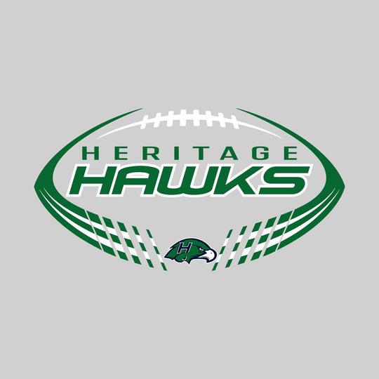 Heritage Hawks - Football - Football Shape with Mascot