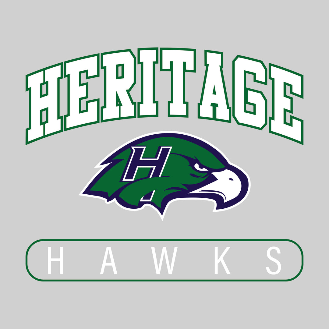 Heritage Hawks - School Spirit Wear - Arched Heritage with Mascot