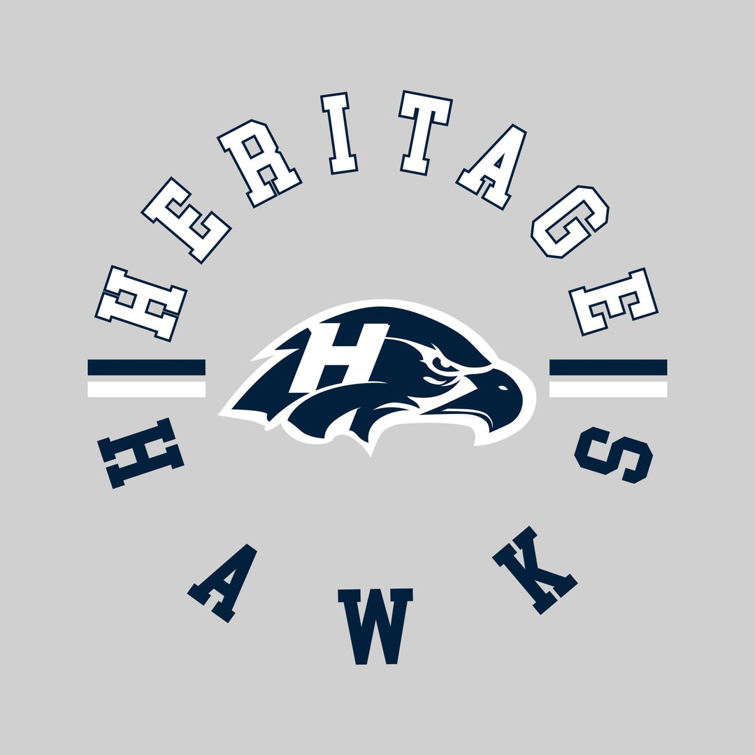 Heritage Hawks - School Spirit Wear - Circular Text with Mascot