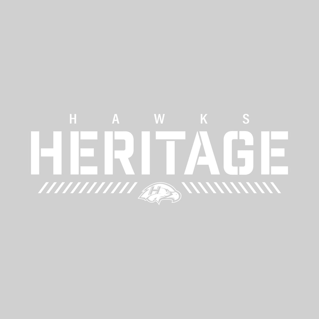 Heritage Hawks - Spirit Wear - Stenciled School Name with Mascot