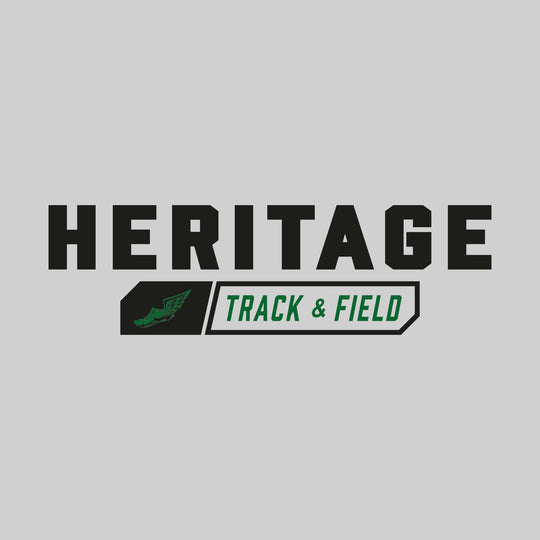 Heritage Hawks - Track & Field - School Name with Track & Field and Winged Shoe