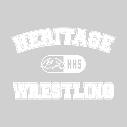 Heritage Hawks - Wrestling - Arched School Name with Mascot and HHS