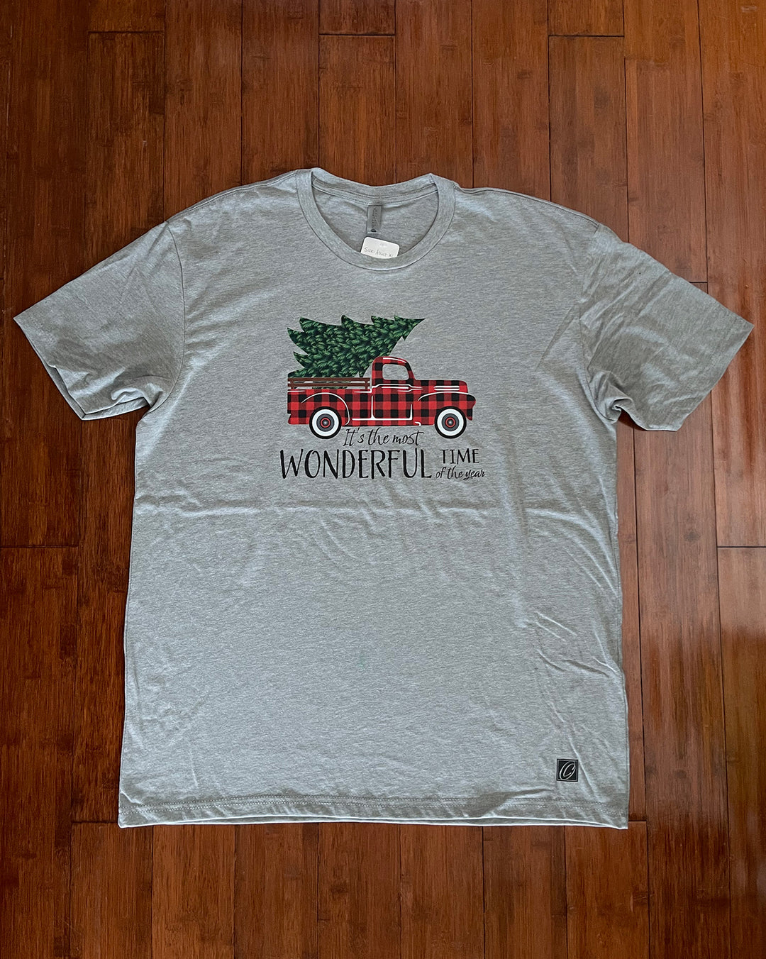 Adult S Next Level Heather CVC Crewneck Short Sleeve Tee - Most Wonderful Time of the Year - Vintage Truck