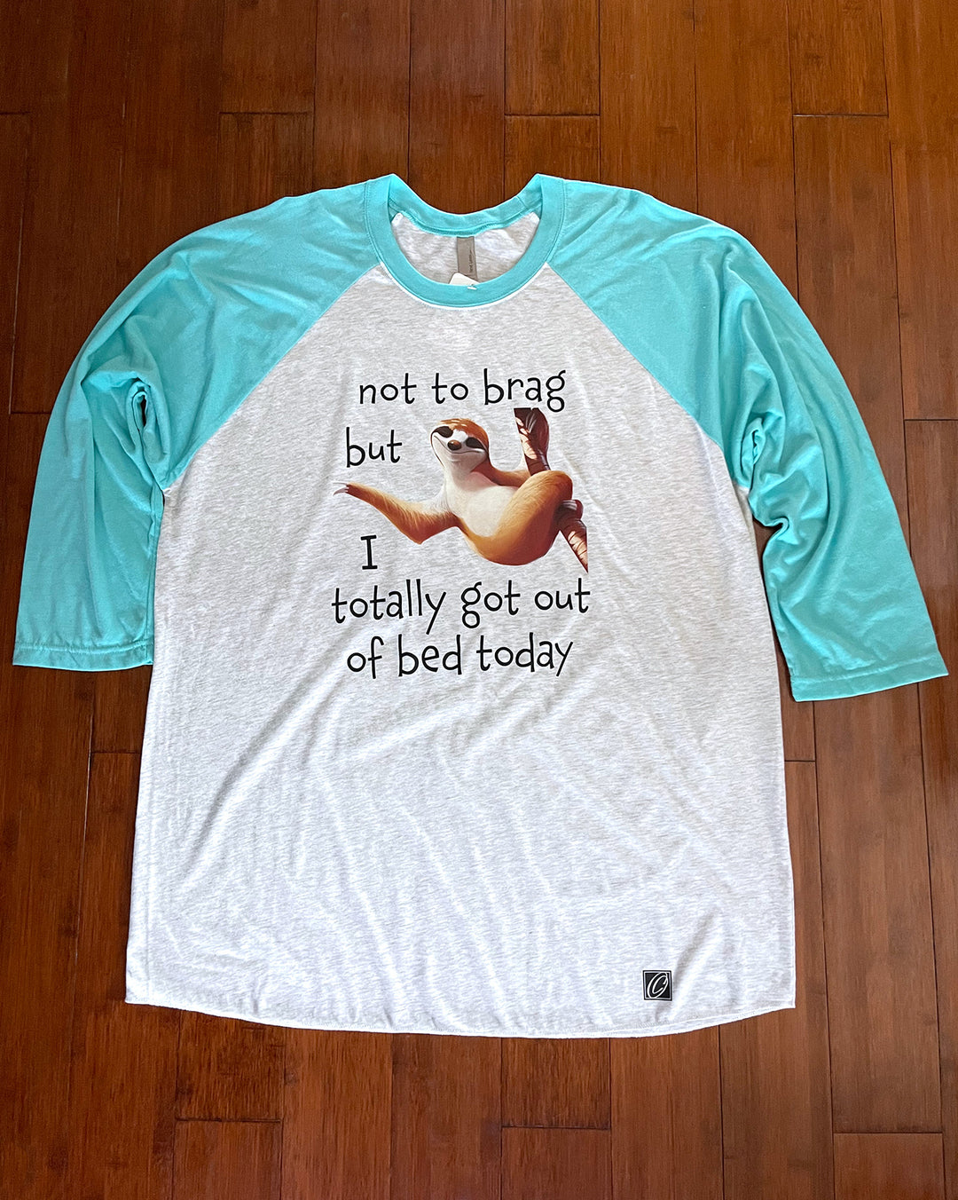 Adult XL Next Level Triblend Three-Quarter Raglan Baseball Tee - Not To Brag But I Totally Got Out of Bed Today