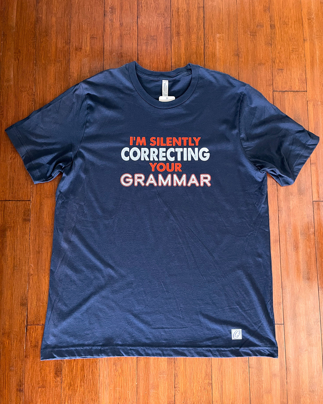 Adult XL Bella Canvas Jersey Ringspun Cotton Crewneck Short Sleeve Tee - I'm Silently Correcting Your Grammar