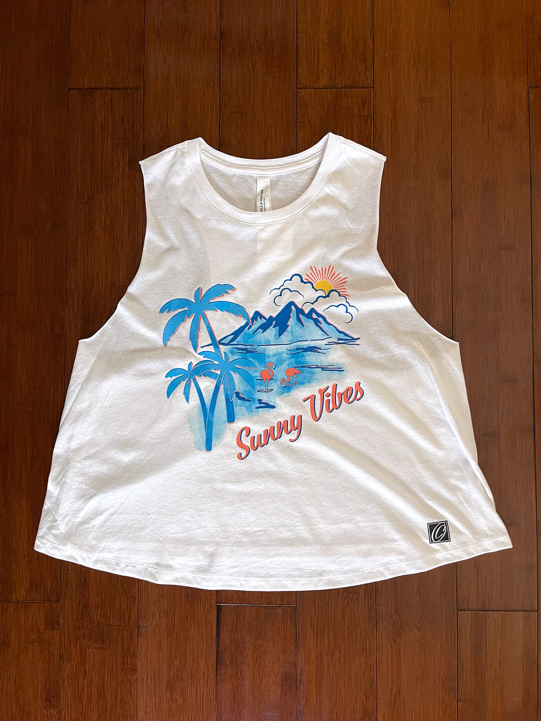 Ladies L Bella Canvas Racerback Crop Tank - Sunny Vibes