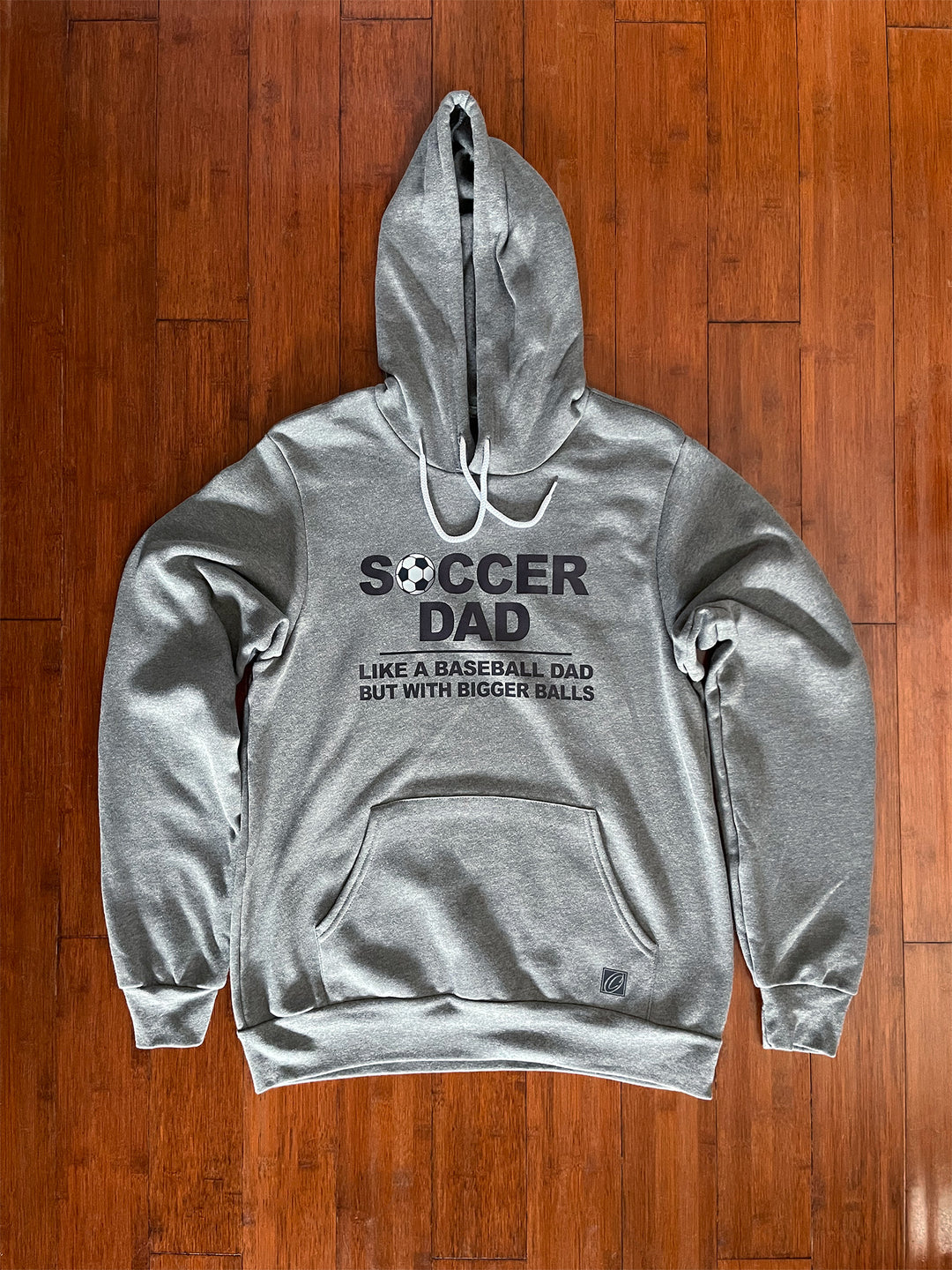 Adult M Bella Canvas Midweight Sponge Fleece Pullover Hoodie - Soccer Dad - Like a Baseball Dad But with Bigger Balls